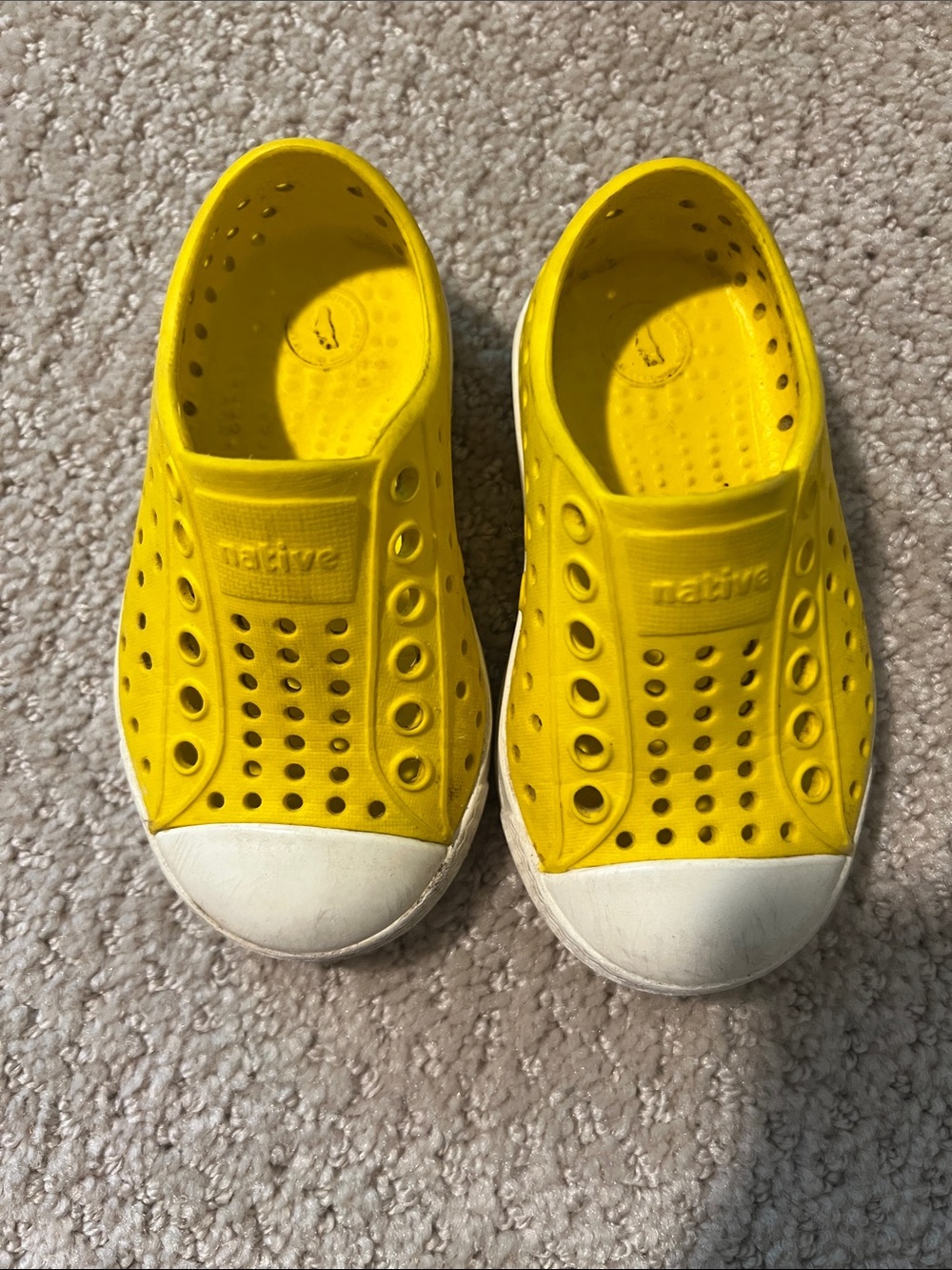 Native Kids Slip-On Water Shoes in Yellow and White